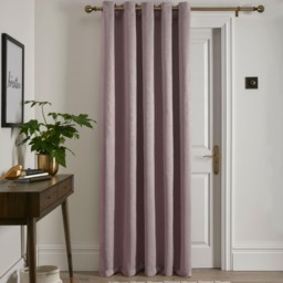 Fusion Strata Eyelet Single Panel Door Curtain Blush