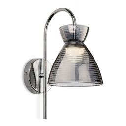 Royale Dome Wall Light Chrome with Smoked Decorative Glass 3w LED 401lm 3000K