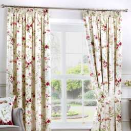 Fusion Jeannie Pencil Pleat Curtains Red
