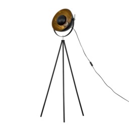 ValueLights Morpho Gloss Black Floor Lamp and Bulb