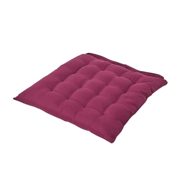 Homescapes Seat Pad Luxury Cotton Indoor Outdoor Garden Dining Cushion Plum Purple 40 x 40 cm 1