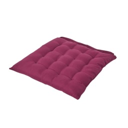 Homescapes Seat Pad Luxury Cotton Indoor Outdoor Garden Dining Cushion Plum Purple 40 x 40 cm 1