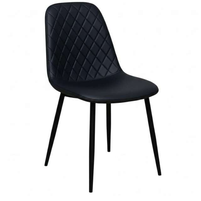 Dining Chairs Set Of 4 Faux Leather Padded Gem Black Kitchen Dining Room