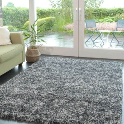 KUKOON Kinsale Soft Mottled Grey Shaggy Rug – Premium Thick High Pile Living Room & Bedroom Area Carpet 200cm x 290cm