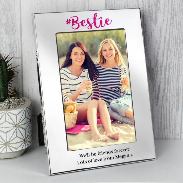 Personalised #Bestie 6x4 Silver Photo Frame Silver One Size