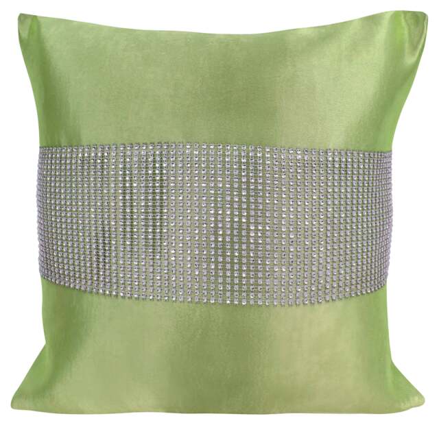 Matte Finish With Diamante Detail Scatter Cushion - 43cm x 43cm Green