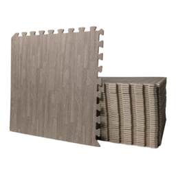 Samuel Alexander 4 Piece Grey Wood Effect EVA Foam Floor Protective Tiles Mats 60x60cm