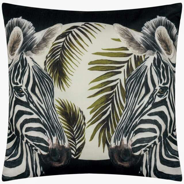 Paoletti Leopardis Zebra Woven Multicolour Outdoor Cushion Cover 50 x 50cm Multi 50 cm x 50 cm