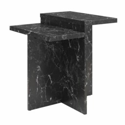Brielle Accent Table Black Faux Marble Multi