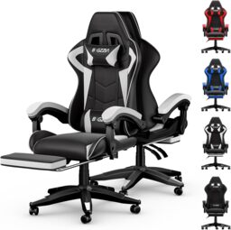 Rattantree Ergonomic Gaming Chair with Footrest & Lumbar Cushion