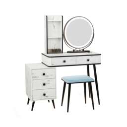 COSTWAY Dressing Table Vanity Set Makeup Stool White