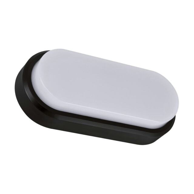 CGC SONNY Black Opal Oval Outdoor Wall Light Bulkhead 12W Black