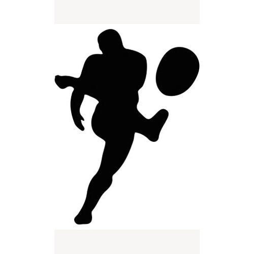 Rugby Player Ball Kick Silhouette PVC Lifesize Poster 182cm