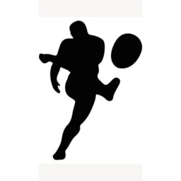 Rugby Player Ball Kick Silhouette PVC Lifesize Poster 182cm