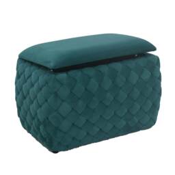 Plumeo Velvet Storage Ottoman - Dark Green