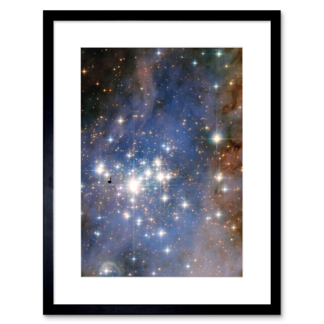 "Hubble Trumpler 14 Luminous Stellar Cluster Milky Way 9x7"" Black Framed Wall Art Print"