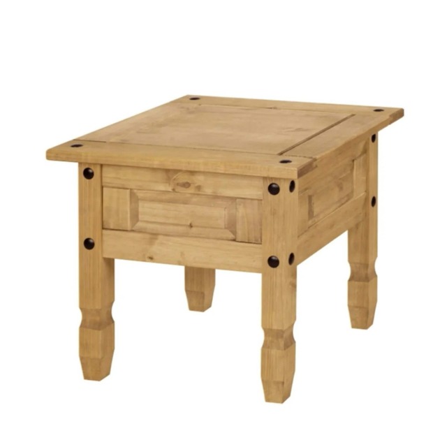 Solid Pine Wood Side End Accent Table Natural Brown Brown One Size