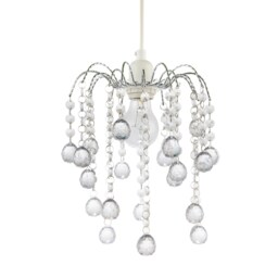 Chic Waterfall Pendant Light Shade with Clear Acrylic Balls and Beads