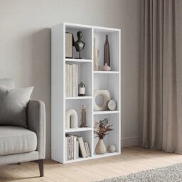 Vida Designs 7 Cube Storage Livingroom Bookcase Office Display Unit, White