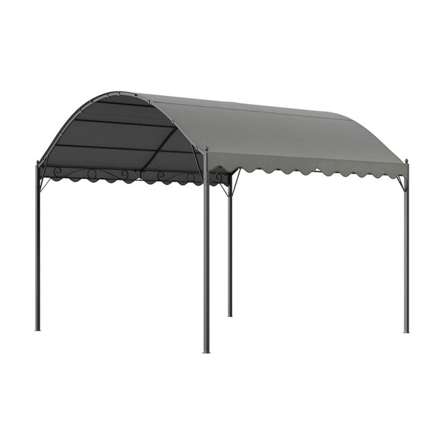 Living and Home Outdoor Metal Arched Pergola with Shade - Dark Grey