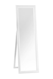 Orsina Full Length White Floor Standing Mirror, Bevelled Edges Bathroom Mirror, Stable Design Large Tall Mirror