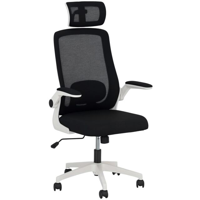 HOMCOM Executive Mesh Office Chair with Headrest, Lumbar Support, Black