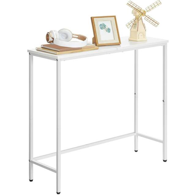 Industrial Slim Hallway Console Table White White