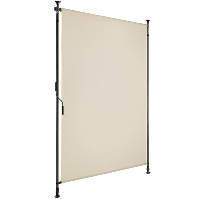 Retractable Awning Taija - tooless installation, with hand crank, retractable and UV blocking Cream beige 100 x 310 cm 1