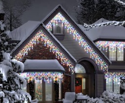 5m/16ft Multi-Coloured Connectable Icicle Lights 168 MAINS Powered LEDs 8 Settings Memory & Timer Outdoor Weatherproof Christmas