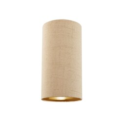 Modern and Stylish Stitched Effect Taupe Linen Fabric Cylindrical 25cm Lampshade Cream Taupe 1