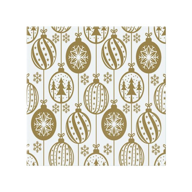 Christmas Baubles Dining Splash Back White