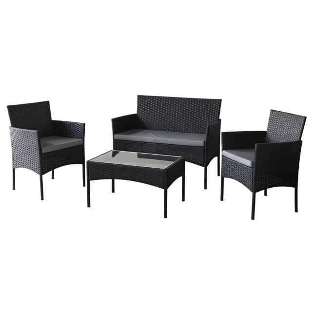 Rattan Furniture Garden Table, Chair and Sofa Set Roger