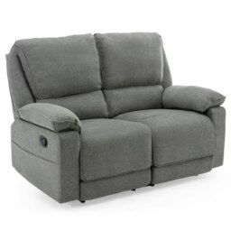 Sydney 2 Seater Fabric Manual Recliner Sofa (Grey)
