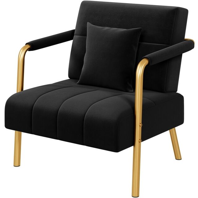 Yaheetech Oversized Velvet Accent Armchair for Living Room Beige