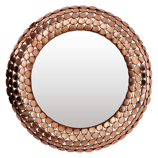 Pebble Design Wall Mirror,Round Iron Frame Mirror,Versatile Accent Mirror,Wall Mirror For Modern Decor Gold