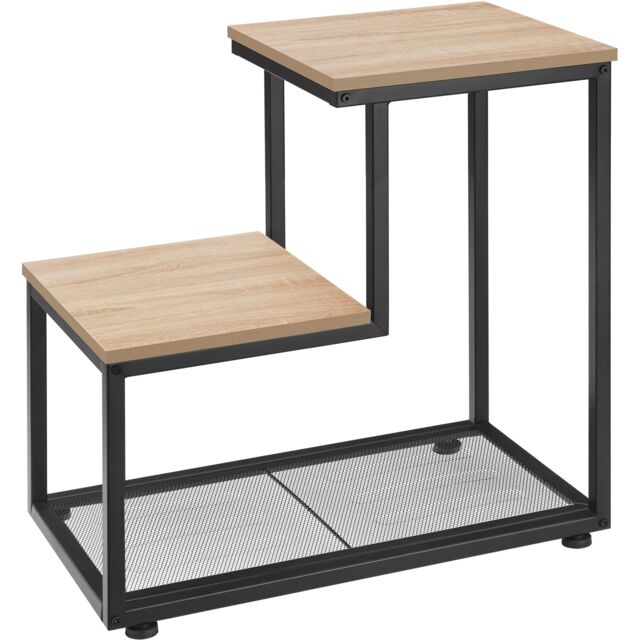 Bedside Table Halifax - industrial style, with 2 shelves, grid shelf, 60.5 x 35.5 x 60.5 cm Brown industrial wood light, oak Sonoma 60,50 x 35,50 x 60,50 cm 1