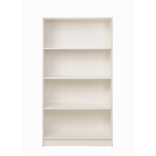 Essentials 4 Tier Bookcase Tall Display Shelving Storage Unit Wood Furniture White