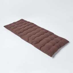 Homescapes Garden Bench Cushion Luxury 2 Seater Cotton Indoor Outdoor Seat Pad Brown 108 x 42 cm 1