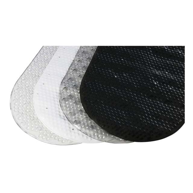 EuroShowers Oval Safety Suction Bath Mat - 690mm x 390mm Grey Clear
