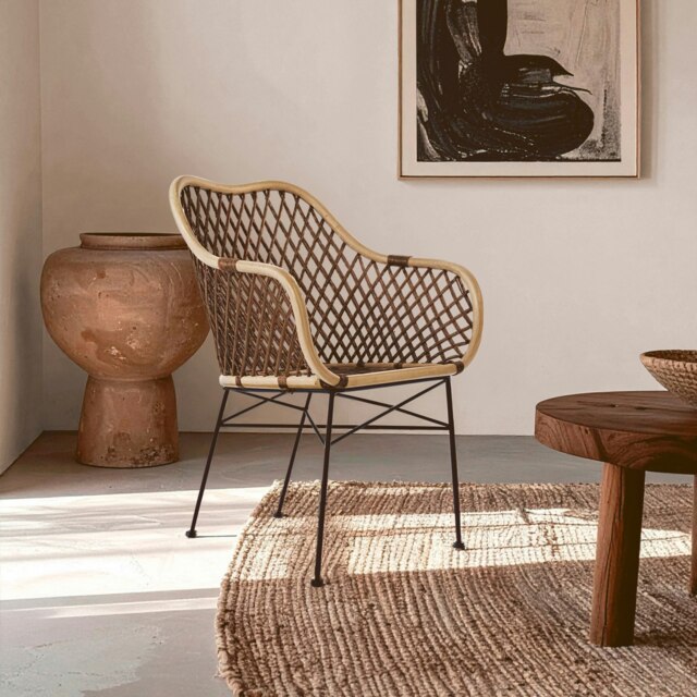 Manado Natural Croco Rattan Armchair Brown