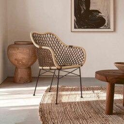 Manado Natural Croco Rattan Armchair Brown