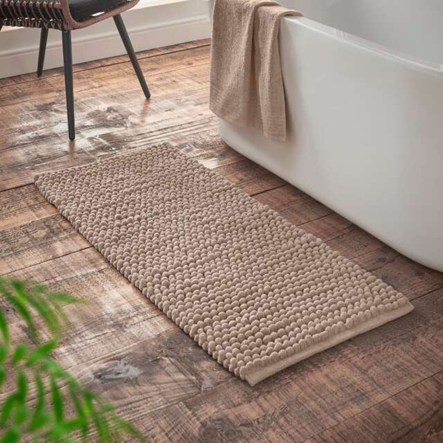 Bianca Aspen Bobble Bath Runner Cream Natural 50x120cm