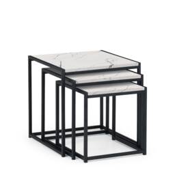 Camden Nest Of 3 Tables in White Marble