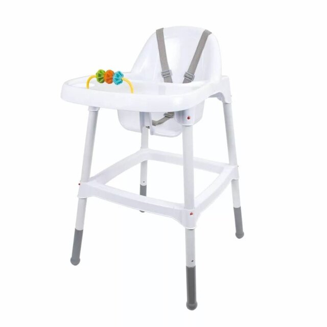 White Highchair Booster Seat for Baby & Toddler Feeding