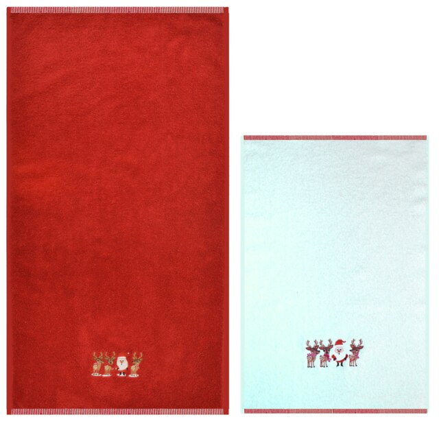 Luxury Santa Christmas Hand & Tea Towels - 2 Pack