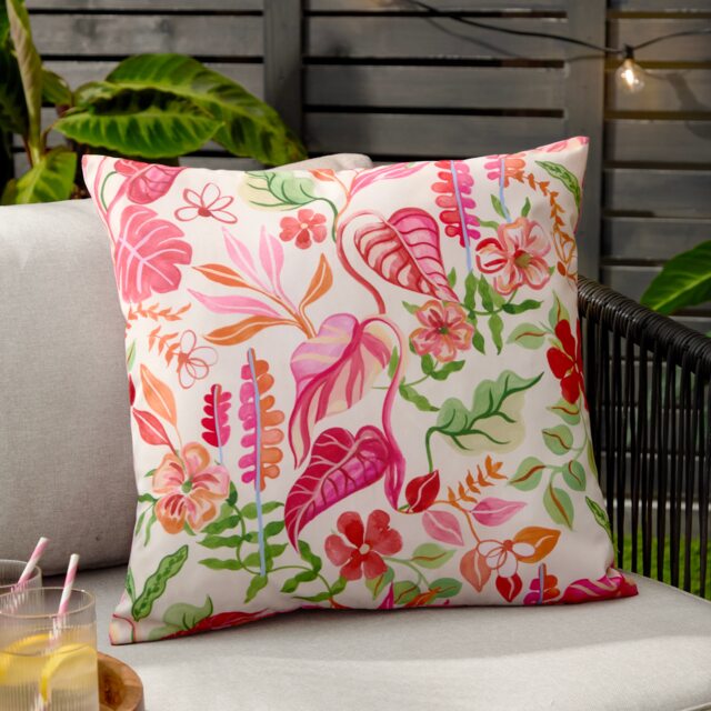Furn Tropical Bloom Outdoor Cushion Cream Natural