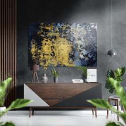 Abstract Gold Brushed Aluminium Dibond Wall Art -  - That Home Shop