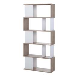 Maze Open Bookcase 4 Shelves - Oak and Black - That Home Shop - thumbnail 4