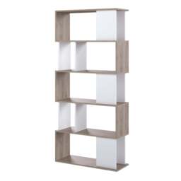 Maze Open Bookcase 4 Shelves - Oak and Black - That Home Shop - thumbnail 5