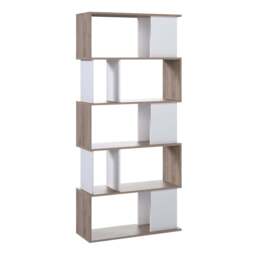 Maze Open Bookcase 4 Shelves - Oak and Black - That Home Shop - thumbnail 7